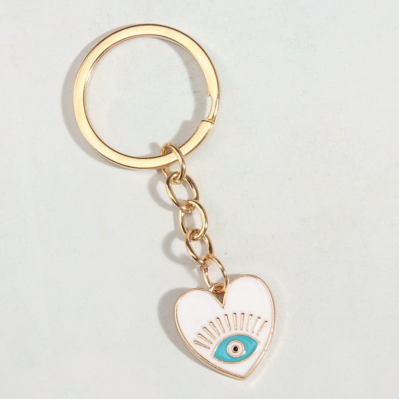 Wholesale Metal Heart Devil Eye Keychain